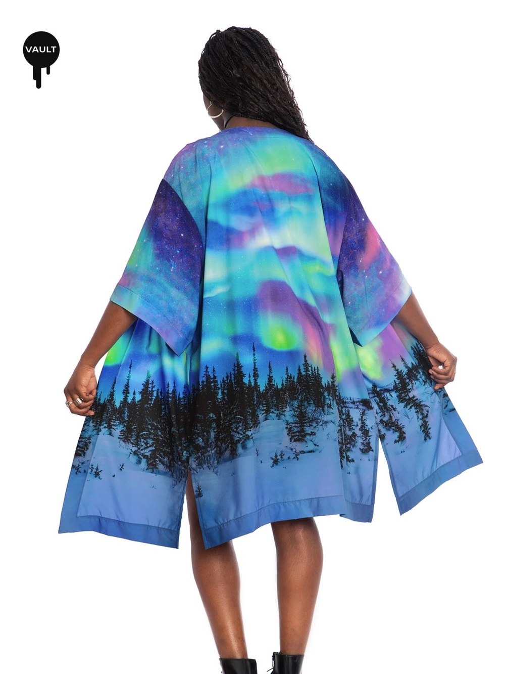 Blackmilk Aurora Borealis Kimono Robe in Blue Multi